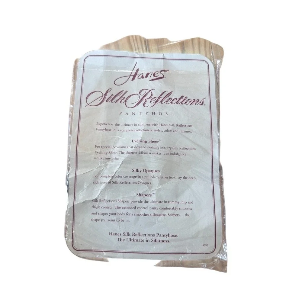 Hanes Silk Reflections Shaper Pantyhose Womens One Size Black Sheer 1 Pair
